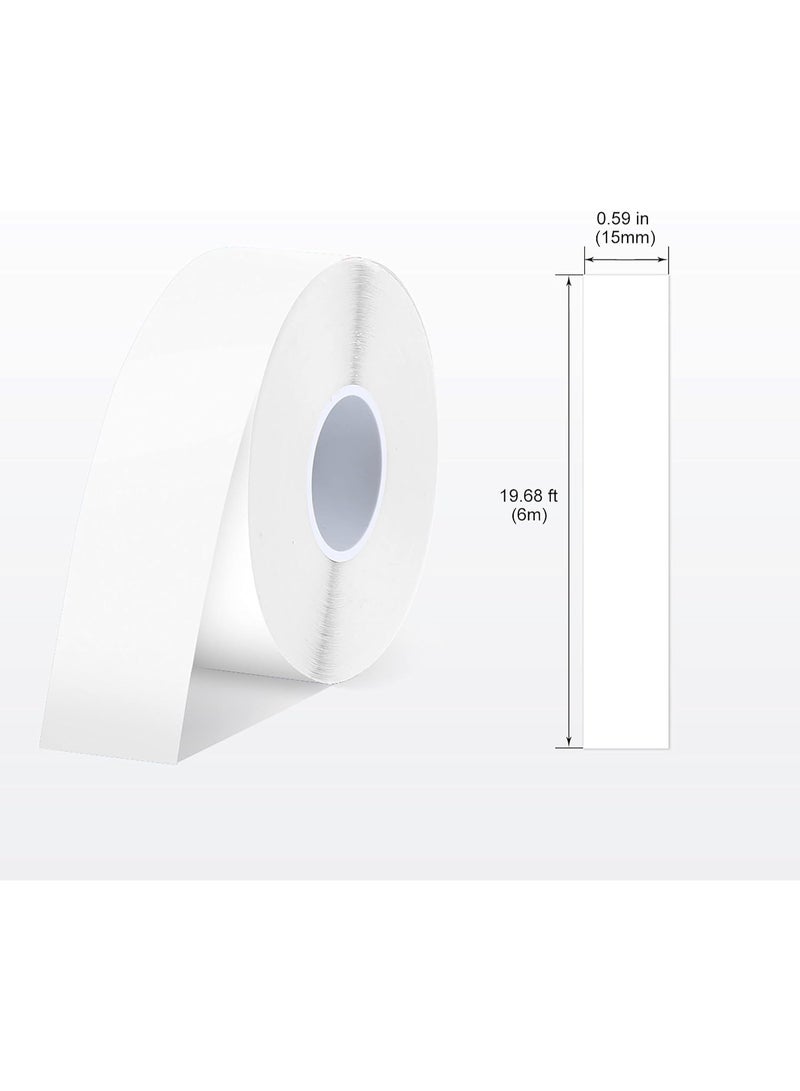 SUPVAN Label Maker Tape E10 Adapted Label Print Paper Refill Size 4 Packs Continous 0.59inx19.68ft Thermal Laminated Waterproof Self-Adhesive Multipurpose Labeling Tape Replacement - Image 1